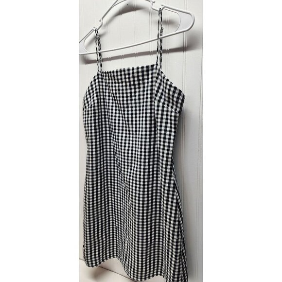 Altar'd State Black and White Gingham  Dress with Spaghetti Straps Size Medium - Picture 2 of 14